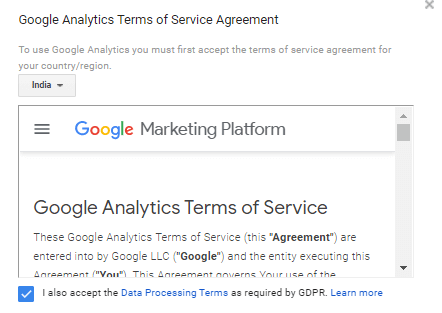 वेबसाइट को google analytics से लिंक करना